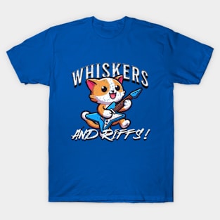 Whiskers and Riffs Cat Music T-Shirt